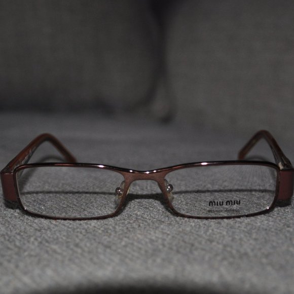 Miu Miu Pink Metal Rectangle Frames Glasses No Box VMU51G 49-16 ZWU-101 135 - Picture 2 of 7